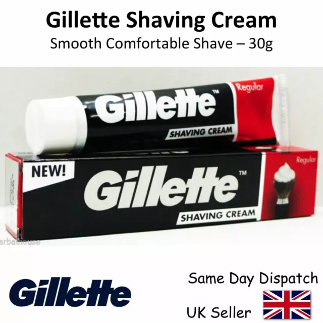 GENIUNE GILLETTE SHAVING CREAM for a Smooth Comfortable Shave - 30g