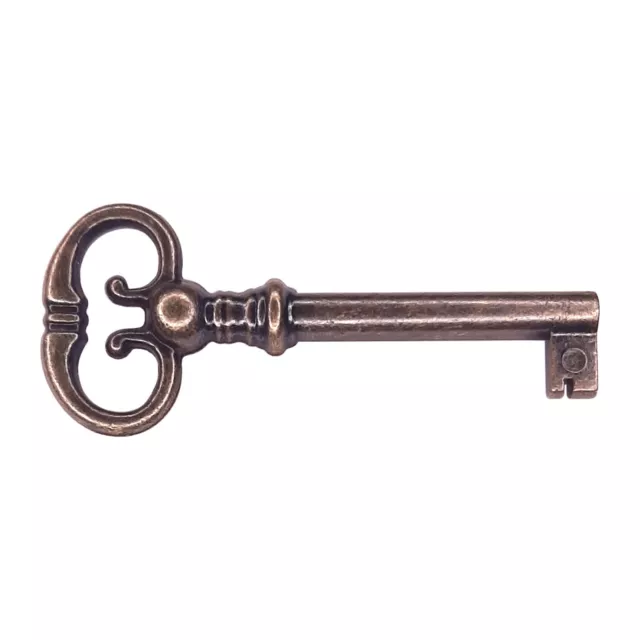 1x Vintage style open barrel skeleton key furniture cabinet antique 70mm