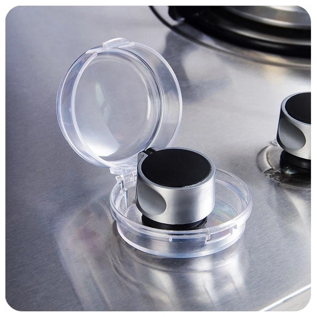 4 Cache-Boutons De Sécurité Cuisinière Gaz - Protection Enfants - Gris - Anti-Allumage Accidentel