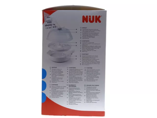 NUK Micro Express Plus Mikrowellen Dampf-Vaporisator Sterilisatoren Weiß Neu 2