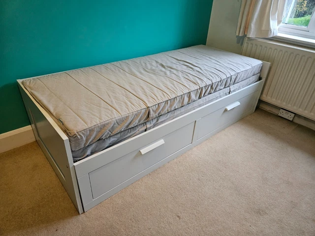 IKEA BRIMNES DAY Bed / Single / King size In White with 2 drawers ??199.00 - PicClick UK