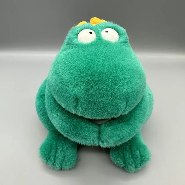 Vintage 1992 GUND Sandra Boynton Frog Prince Plush Stuffed Animal Green 8” Crown