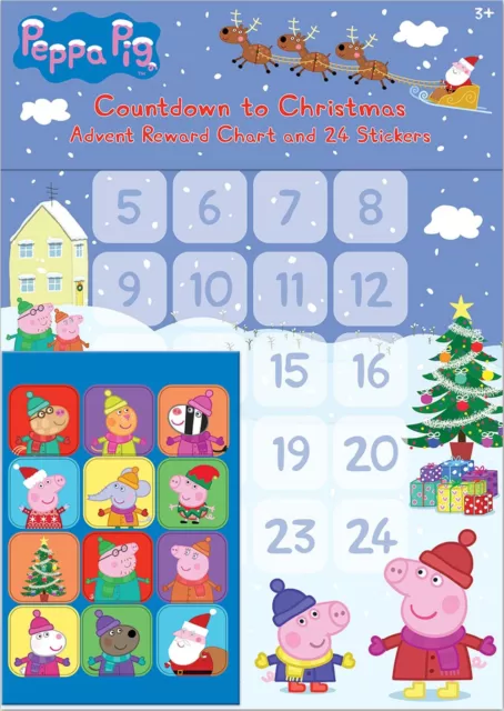 Peppa Schwein Advent Belohnungskarte Weihnachten Countdown 24 Aufkleber Weihnachten Kinder Netflix 2