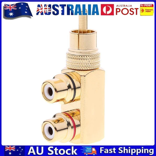 AU Gun Shape RCA 1 Male to 2 Female AV Audio Video Splitter Adapter Connector