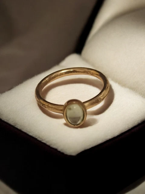 Bague Ancienne Couleur Argent Sous Résine - Bijou Vintage Taille Réglable, Référence 2238, Occasion Très Bon état