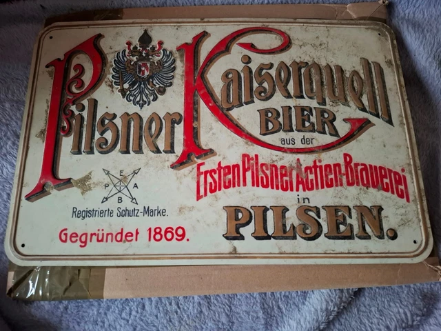 Enseigne Publicitaire Vintage CERES Bière – En Tôle, Dimensions 70x29 Cm, état Excellent