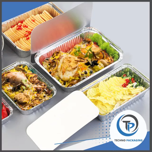 Aluminium 11x11'' Silver Foil Food Trays Dishes Containers & Take Away Box  Lids