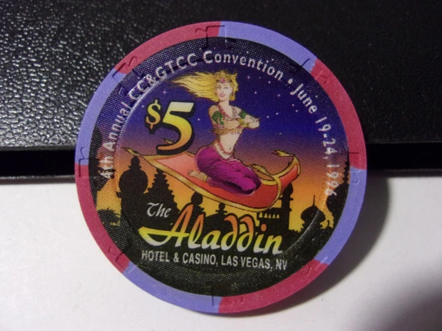 ALADDIN HOTEL CASINO $5 CC&GTCC hotel casino gaming poker chip - Las Vegas, NV
