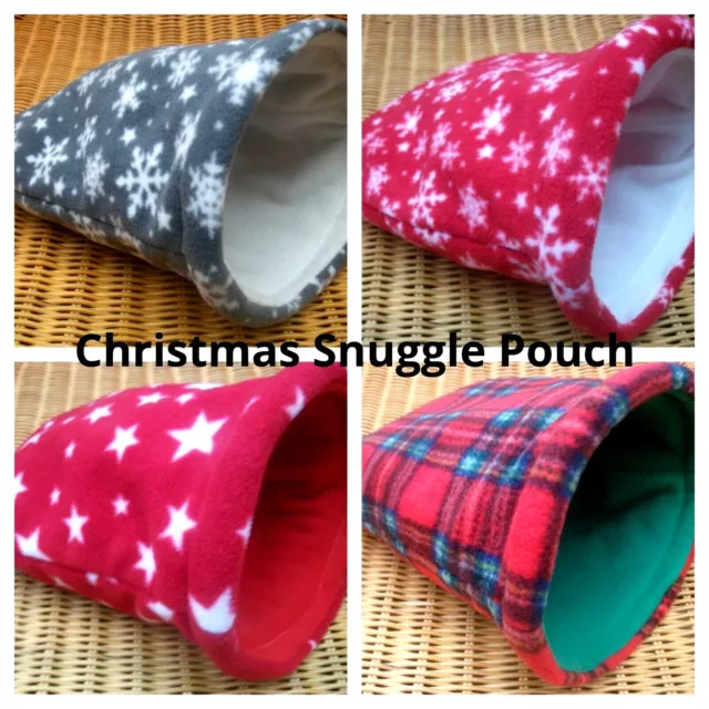 **Stay Open**4 Sizes **Christmas**Snuggle Pouch,Bag,Guinea Pig Bed Hedgehog,Rat