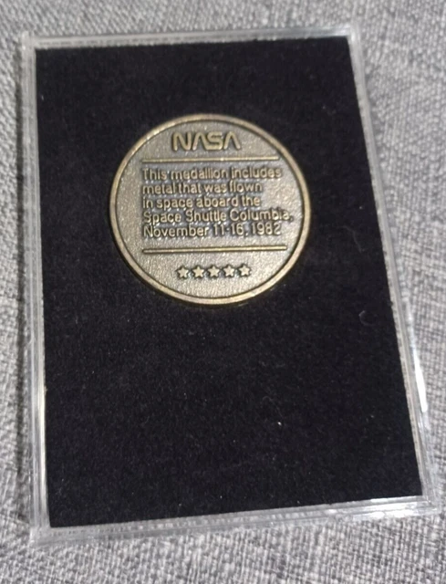 Nasa Sts-5 Medallion Coin Blended Metal Flown In Space Nasa 25Th Anniversary 2