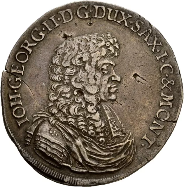 Künker: Sachsen, Johann Georg II., 2/3 Taler 1675 CR, Silber