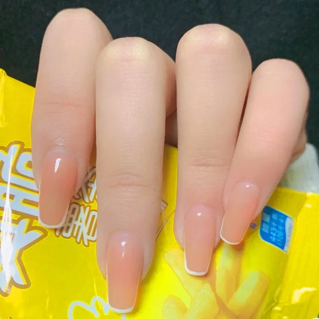 Faux ongles arqués Pointe des ongles Portable Faux ongles de cercueil français