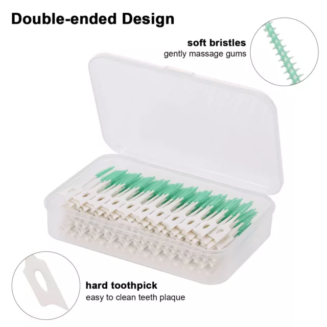 160St Denta Floss Zahn-Sticks Interdentalbürste Silikon Zahnstocher Oral Hygiene