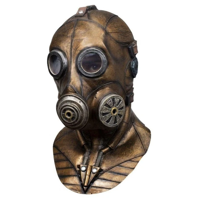 DOOMSDAY NUCLEAR FALLOUT Gas Mask Ghoulish DELUXE ADULT LATEX BRONZE