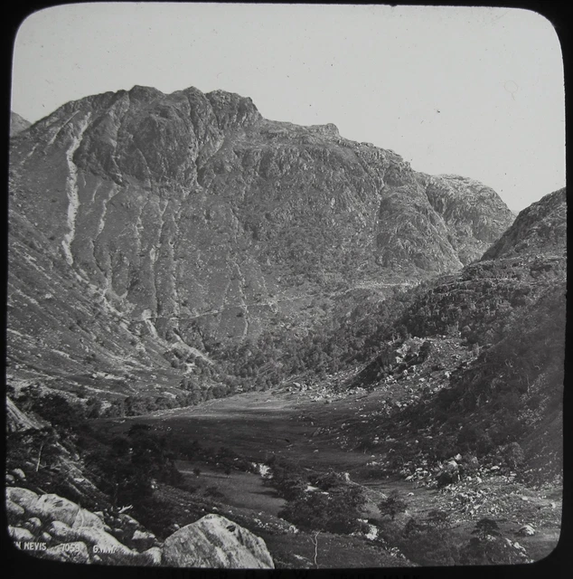 Glass Magic Lantern Slide GLEN NEVIS C1890 OLD VICTORIAN PHOTO SCOTLAND