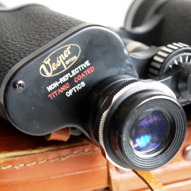 Vintage Vesper 10x50 binoculars w/case, Japan, coated optics, extra wide angle