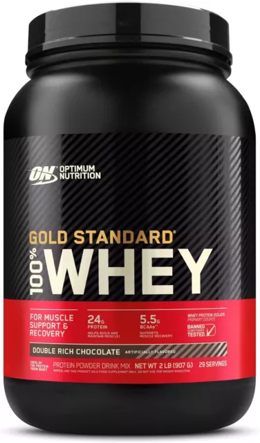 Optimum Nutrition Gold Standard 100% Whey Protein Powder Double Chocolate (2 lb)