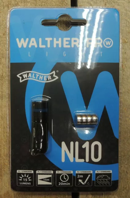 Walther Pro Nano Light NL10 Mini Lampe LED Taschenlampe Anhänger 15 Lumen