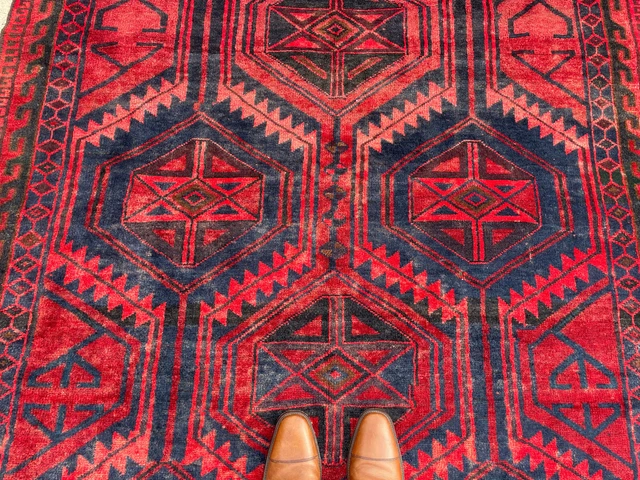 VINTAGE WOOL RUG 5x7 HAND-KNOTTED oriental tribal heriz caucasian red 6x8 5x6 ft VINTAGE WOOL RUG 5x7 HAND-KNOTTED oriental tribal heriz caucasian red 6x8 5x6 ft