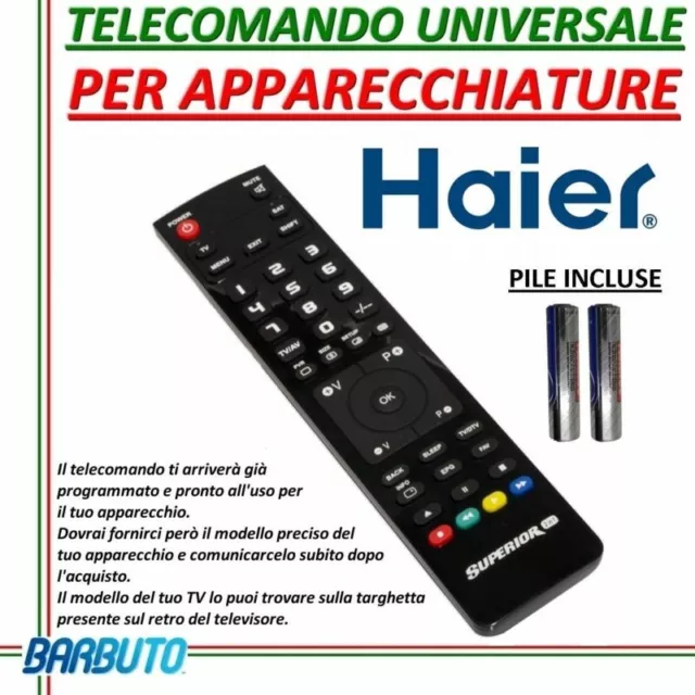 Telecomando Universale Per Apparecchi Marca Haier - Inviare Codice Modello Tv