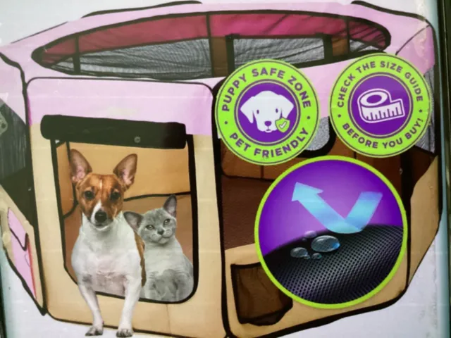Zampa Dog Portable, Foldable Pet Playpen Medium 45"X45"X24" for Dogs & Cat