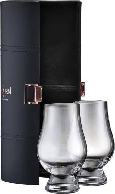 Glencairn Whisky Glass Set of 2 in Travel Case Lead-Free Crystal Glassware