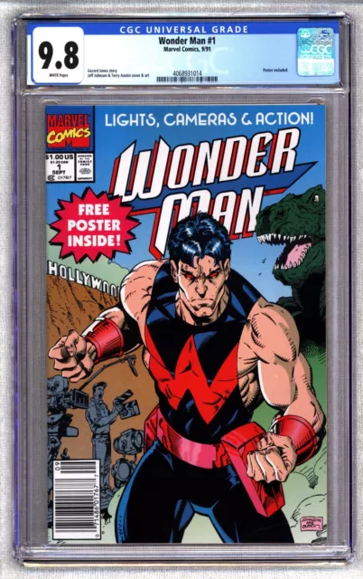 Wonder Man 1 Htf Newsstand Edition Cgc 9.8 Nm/Mt  Wp 1991 Mcu Bound! 🔥🔑🔥🔑