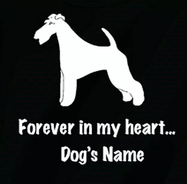 Wire Fox Terrier Dog Forever in my heart w/ name Pillow choice size color