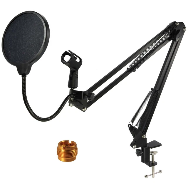 Pied De Microphone Pyle Réglable - Trépied Stable, Bras Télescopique (95-165 Cm), Clip Inclus, Filetage Universel 5/8" - 4