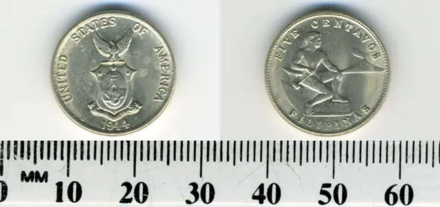 Philippines 1944 S -  5 Centavos Copper-Nickel-Zinc Coin - Male seated