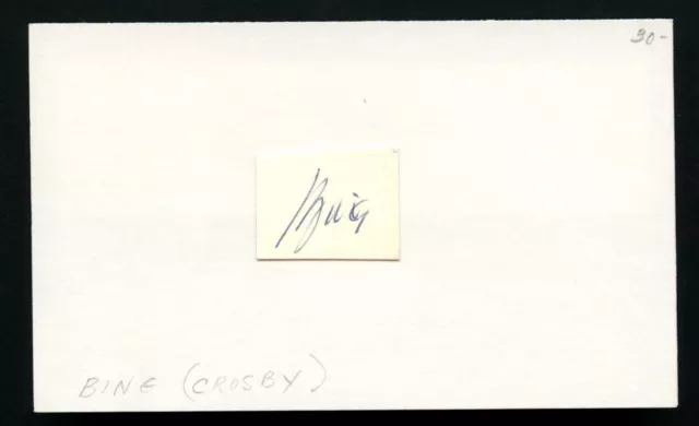 Bing Crosby d1977 signed autograph auto Cut on 3x5 card Singer and Actor BAS