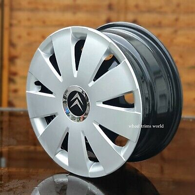 Brand new 4x15" wheel trims to fit Citroen C1 MK2 (from 2015) Silver 3