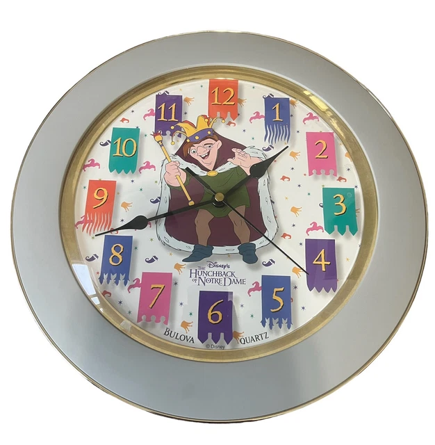 VINTAGE DISNEY HUNCHBACK of Notre Dame Quasimodo Bulova Wall Clock $34.