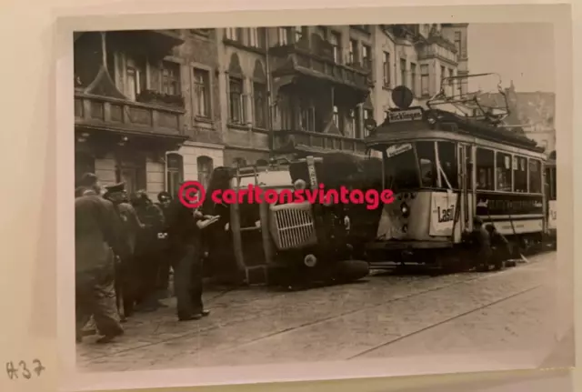 Straßenbahn Unfall Ricklingen Hannover I historisches Straßenbahn Tram Foto