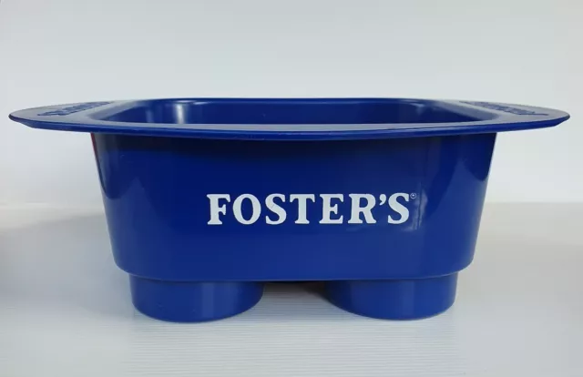 FOSTERS Beer Cup Holder Carrier Tray Moulded Plastic Blue Australian