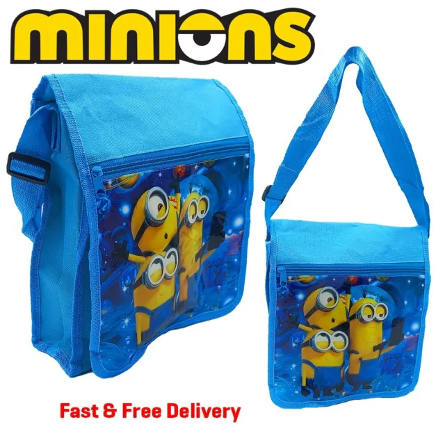 Minions Despicable Me Blue Messenger Bag - Perfect for a School Bag & Lunchtimes