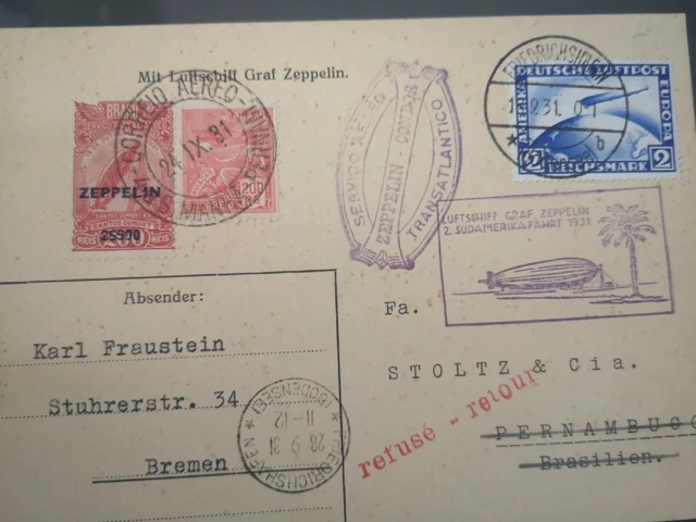 Zeppelinpost  echt gelaufen