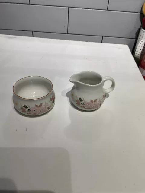 Boots Hedge Rose Milk / Cream Jug 8.5 cm and Open Sugar Bowl Set Brand New