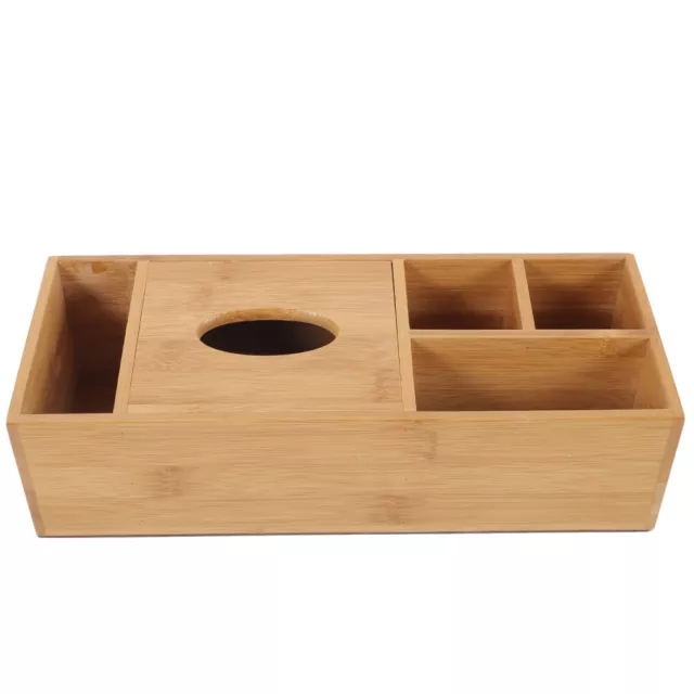 Caja de almacenamiento de té de madera con compartimentos y tapa