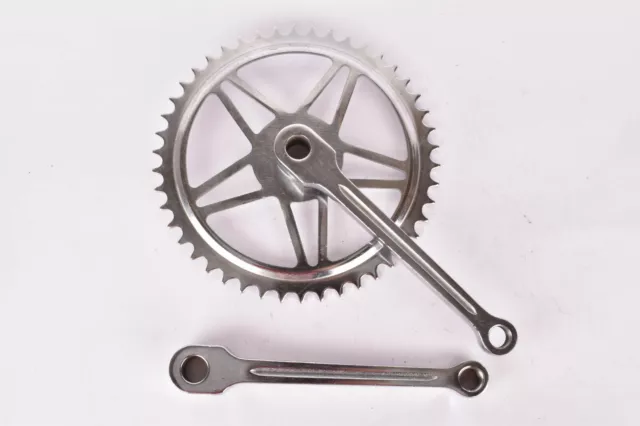 NOS fluted cottered chromed steel single crank set with 46 teeth in 170mm