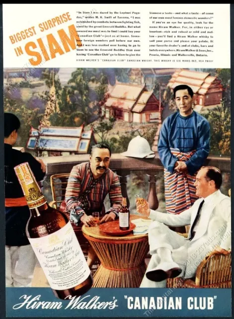 1937 Siam restaurant photo Canadian Club whisky vintage print ad