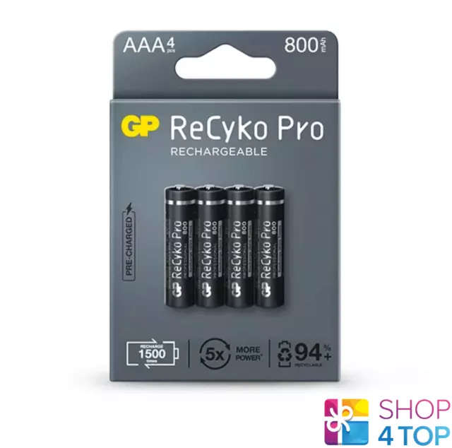 4 GP RECYKO+ PRO AKKU RECHARGEABLE AAA R03 BATTERIEN BLISTER 800mAh R3 1.2V NEU