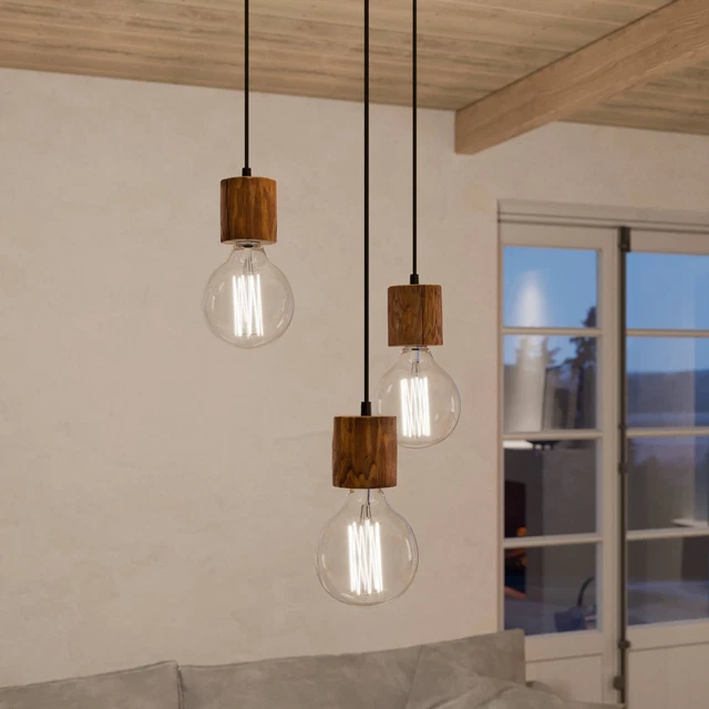 Envostar Pendelleuchte 'Terra' aus Holz u.a. für Wohnzimmer & Esszimmer (3