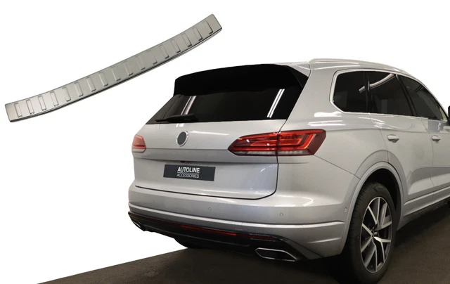 Protection Seuil De Coffre VW Touareg 3 (2018-) - Acier Inox Argent Brossé Tuning-art, Anti-Rayures, Installation Facile 3M, Finition Premium