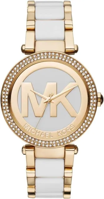 Michael Kors MK6313 Parker 39mm Two-Tone MK Logo Stainless Steel Women's Watch