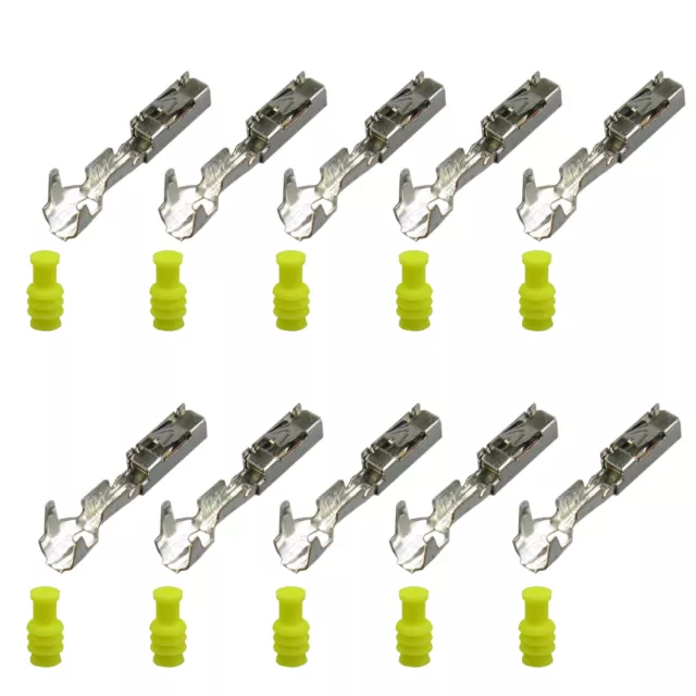 10x MQS Quadlok MOST FAKRA PIN Crimp Buchse Kontakt Seal 0,25²-0,50² gedichtet