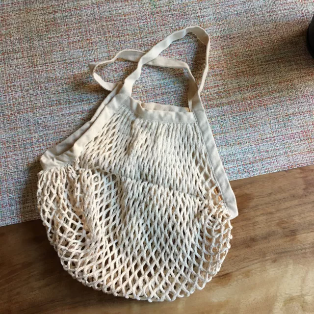 MUJI cotton mesh storage bag L 17.9x14.8”