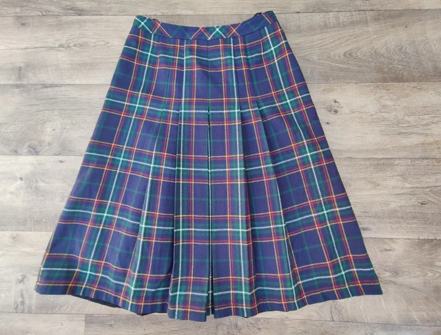 Ralph creation Jupe Tartan Plissé Vintage 80S Fabriqué En W Germany tg.40
