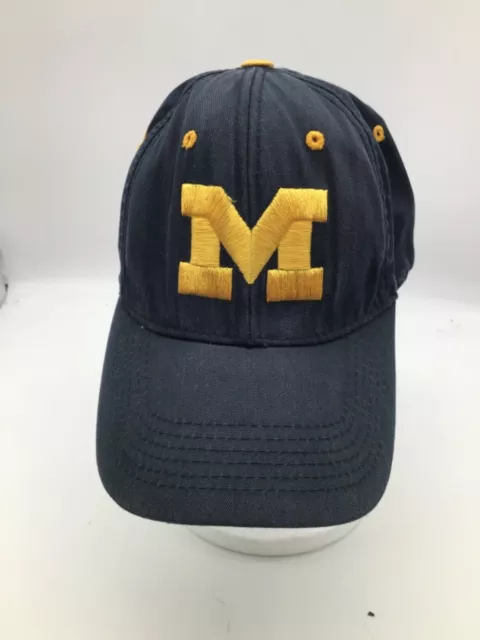 Michigan Wolverines Go Blue (Embroidered) Blue Adjustable Baseball Cap H5