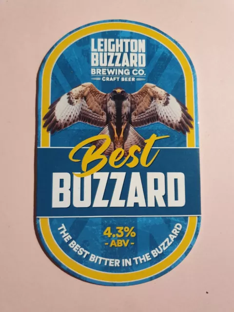Beer pump clip badge front LEIGHTON BUZZARD brewery BEST BUZZARD real ale